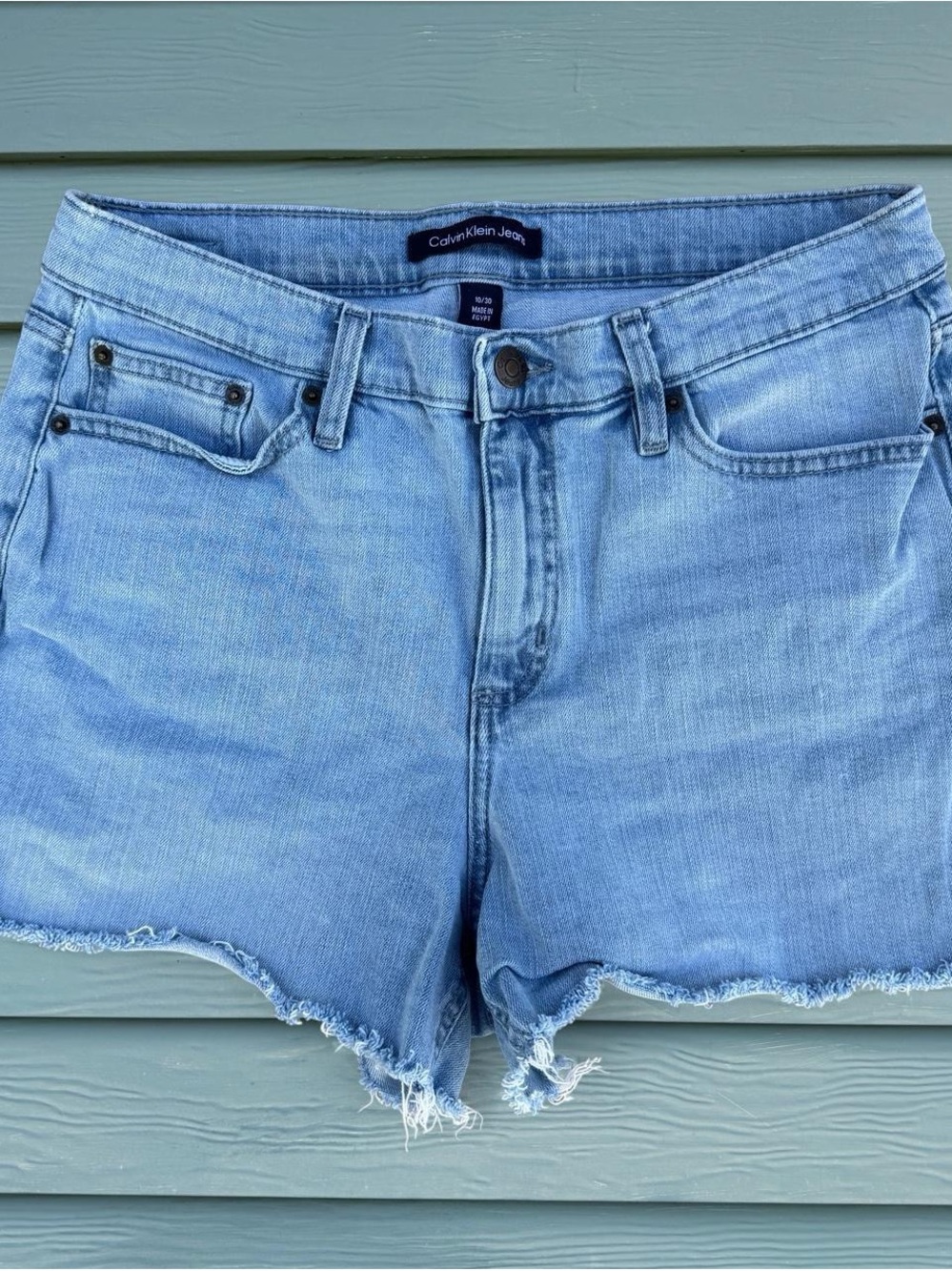 Calvin Klein Jeans Light Wash Denim Cutoff Shorts
